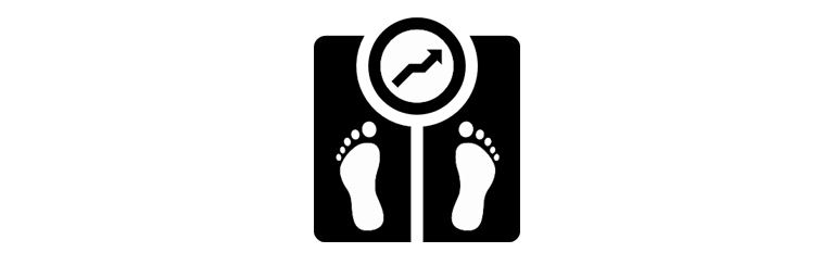 Scales with foot prints on icon