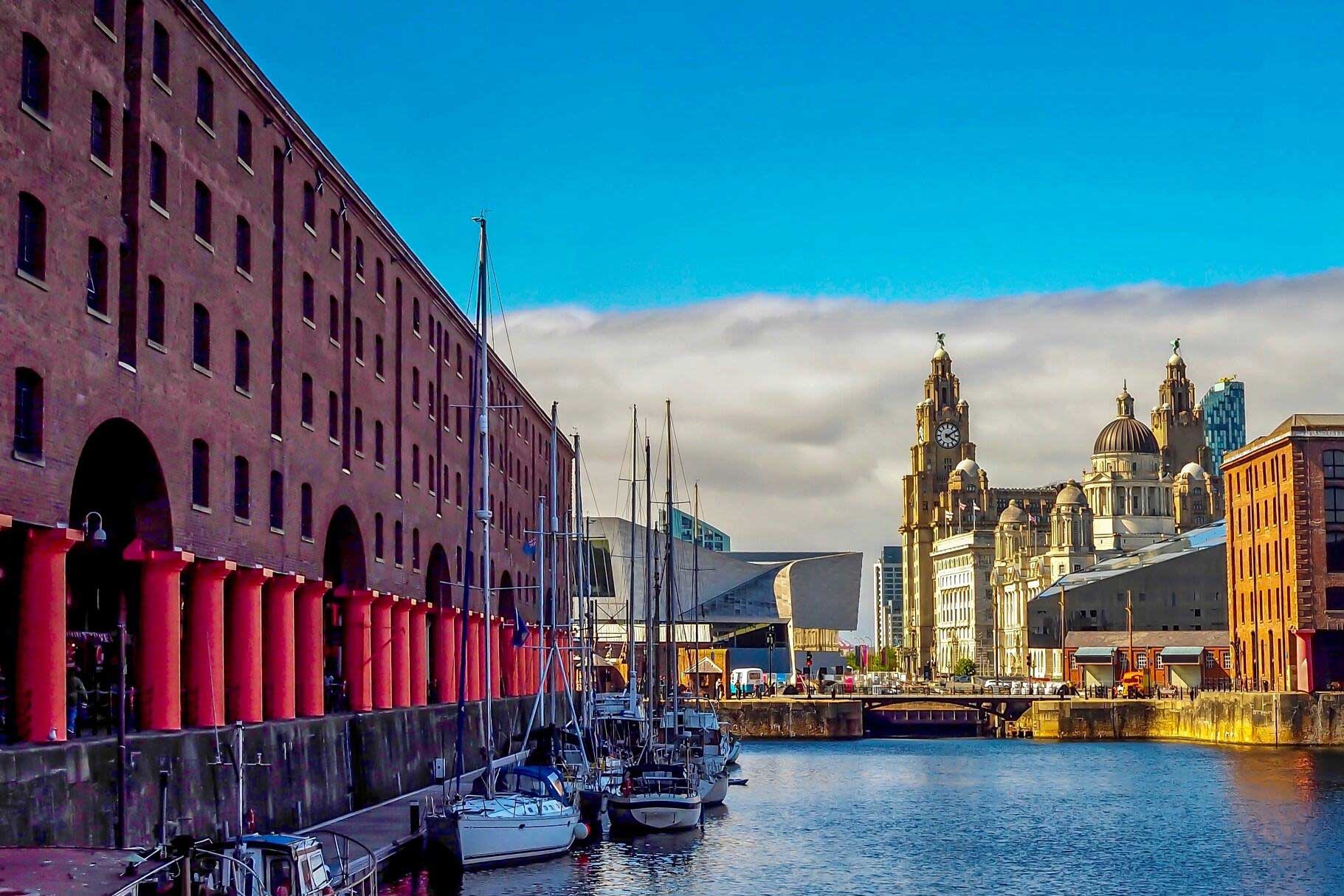 Albert dock view towards museum and liver building